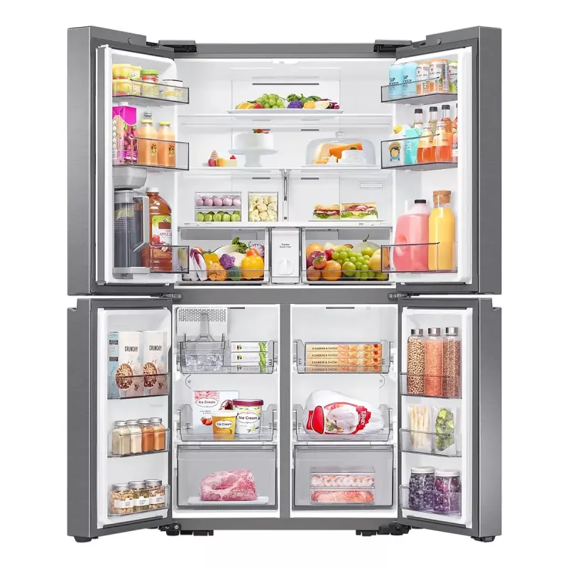 Lodówka typu side-by-side Samsung RF59C701ES9 — French door, 649 L pojemności całkowitej (390 L chłodziarka / 269 L zamrażarka), Srebrny
