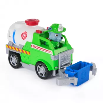 PAW Patrol Fire Rescue: Cysterna pożarnicza Rocky'ego z figurką akcji, chwytakiem i zabawkową ciężarówką, zabawki dla chłopców i dziewczynek od 3 lat