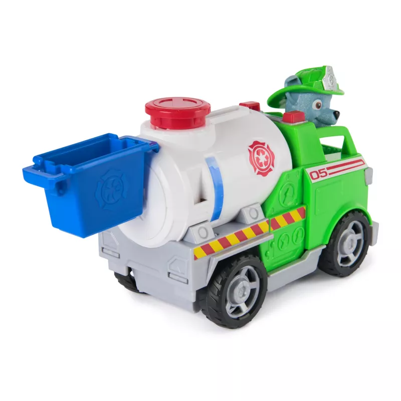 PAW Patrol Fire Rescue: Cysterna pożarnicza Rocky'ego z figurką akcji, chwytakiem i zabawkową ciężarówką, zabawki dla chłopców i dziewczynek od 3 lat