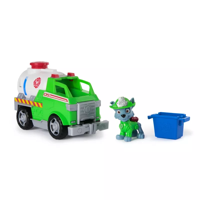 PAW Patrol Fire Rescue: Cysterna pożarnicza Rocky'ego z figurką akcji, chwytakiem i zabawkową ciężarówką, zabawki dla chłopców i dziewczynek od 3 lat