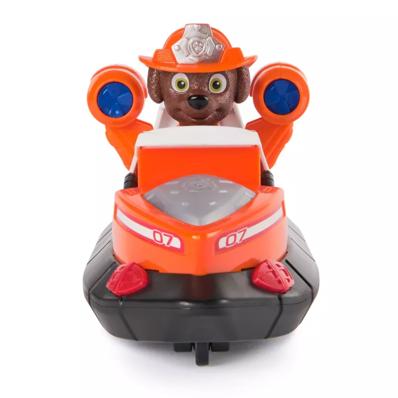 PAW Patrol Fire Rescue: Zuma Rescue Fire Boat z figurką, wyrzutnią koła ratunkowego, szopem i łódką, zabawki dla chłopców i dziewczynek od 3 lat