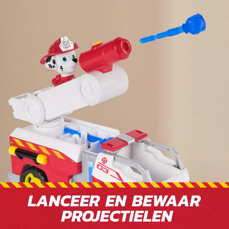 Wóz strażacki zabawka Spin Master Marshall Rescue Fire Engine z figurką akcji, wyrzutnią pocisków, plastik, od 3 lat