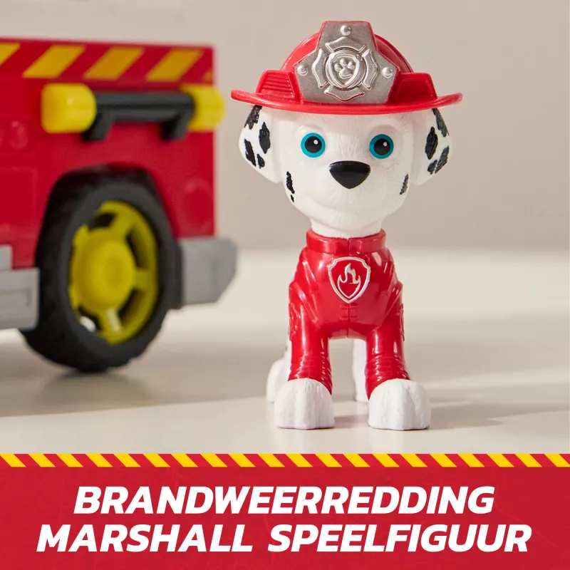 Wóz strażacki zabawka Spin Master Marshall Rescue Fire Engine z figurką akcji, wyrzutnią pocisków, plastik, od 3 lat