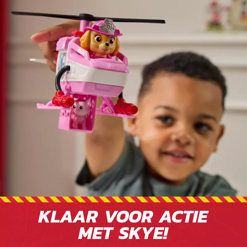 PAW Patrol Fire Rescue: Skye Rescue Fire Chopper z figurką akcji, kotkiem i helikopterem-zabawką, zabawki dla chłopców i dziewczynek od 3 lat