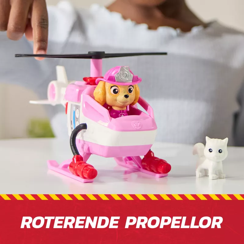 PAW Patrol Fire Rescue: Skye Rescue Fire Chopper z figurką akcji, kotkiem i helikopterem-zabawką, zabawki dla chłopców i dziewczynek od 3 lat