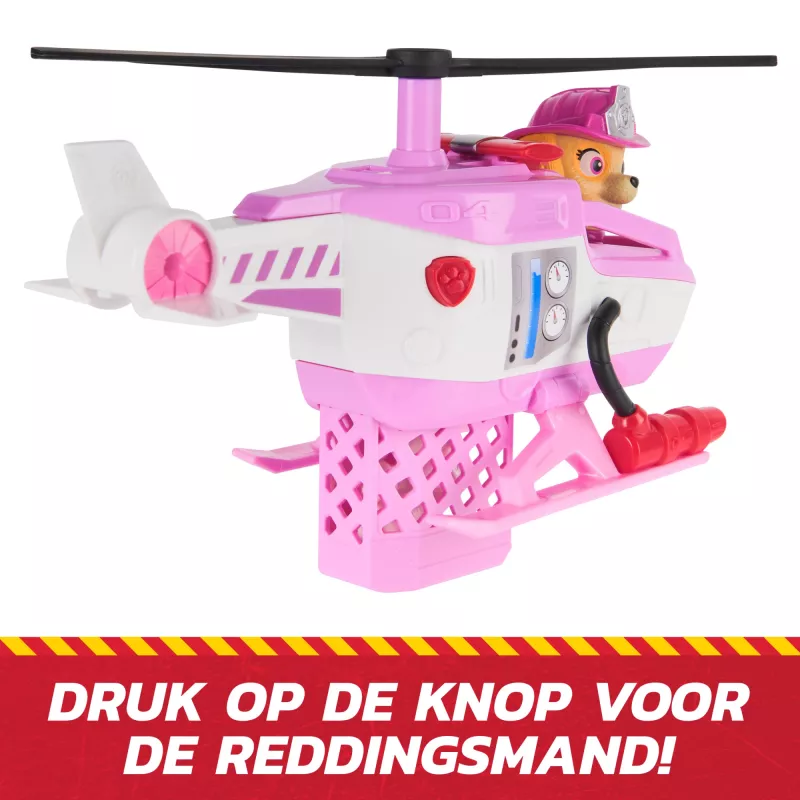 PAW Patrol Fire Rescue: Skye Rescue Fire Chopper z figurką akcji, kotkiem i helikopterem-zabawką, zabawki dla chłopców i dziewczynek od 3 lat