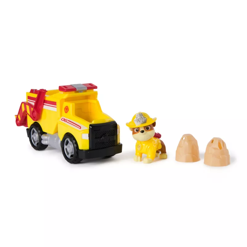 PAW Patrol Fire Rescue: Rubble Rescue Fire Dump Truck z figurką, pociskami i ciężarówką-zabawką, zabawki dla chłopców i dziewczynek od 3 lat