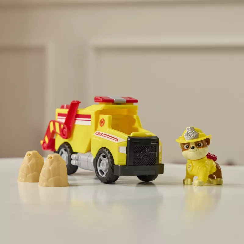 PAW Patrol Fire Rescue: Rubble Rescue Fire Dump Truck z figurką, pociskami i ciężarówką-zabawką, zabawki dla chłopców i dziewczynek od 3 lat