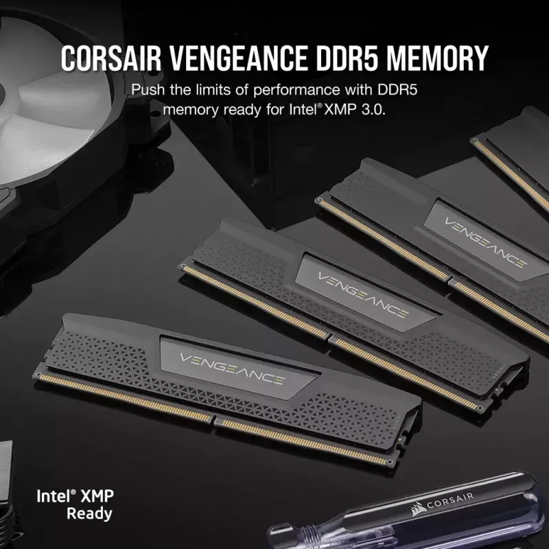 DIMM 96 GB DDR5-6000 (2x 48 GB) Dual-Kit, Arbeitsspeicher schwarz, CMK96GX5M2B6000C30, Vengeance, INTEL XMP