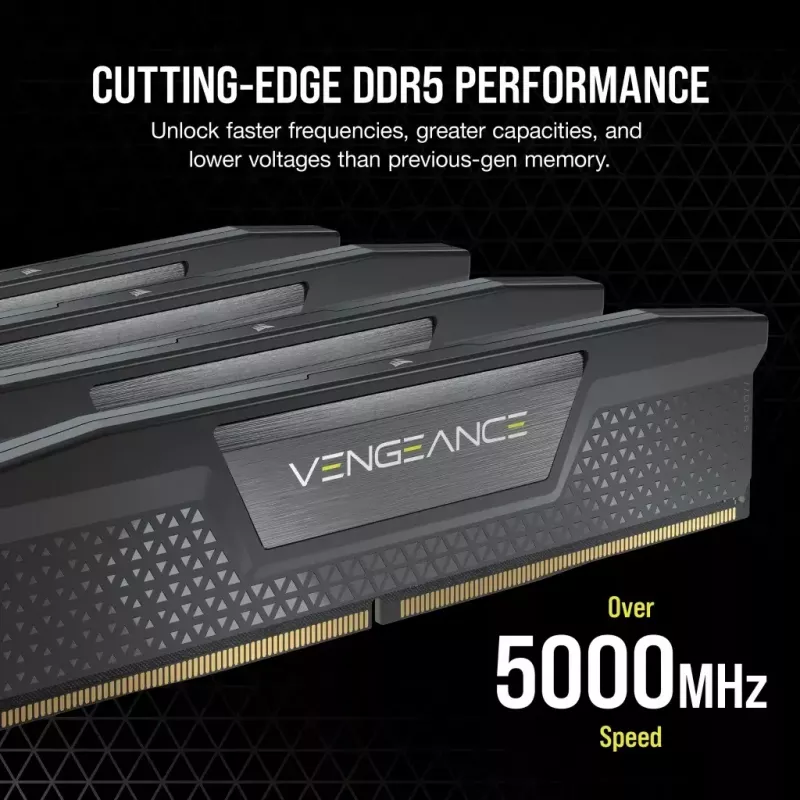 DIMM 96 GB DDR5-6000 (2x 48 GB) Dual-Kit, Arbeitsspeicher schwarz, CMK96GX5M2B6000C30, Vengeance, INTEL XMP