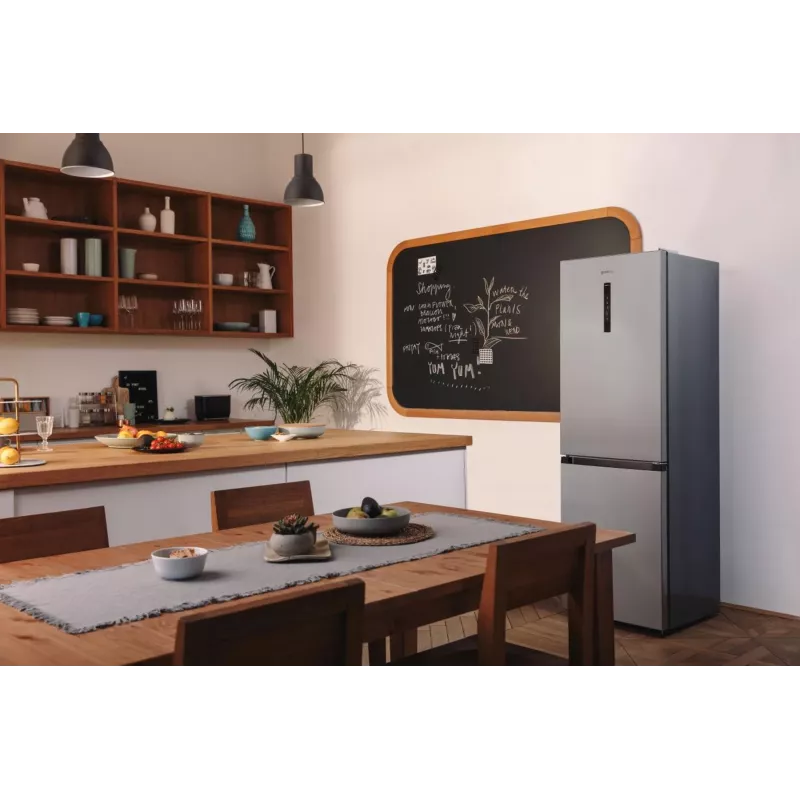 Gorenje Lodówka z zamrażarką NRK619CAXL4 SI, 304 L, SN-N, 6 kg/24h, C, Komora Fresh Zone, Szary