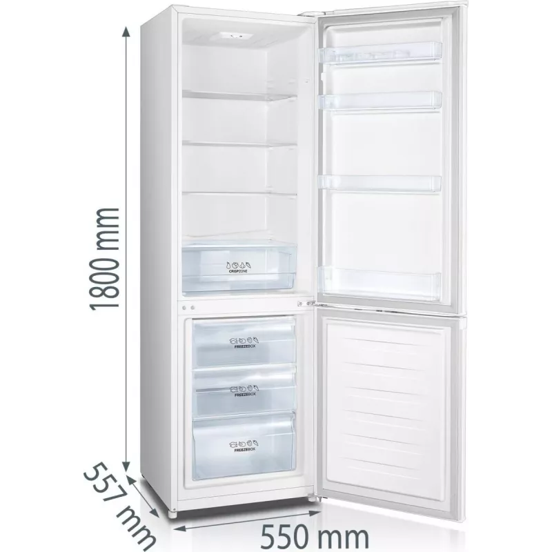Gorenje Lodówka z zamrażalnikiem RK418DPW4 BE, 269 L, N-ST, 39 dB, 3,2 kg/24h, D, Biały