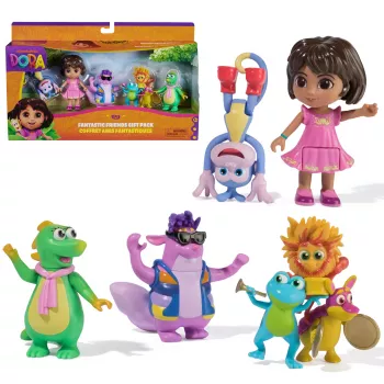 Dora, Fantastic Friends Gift Pack z Dorą, Butkiem, Tico, Isą i Fiesta Trio, Figurki Zabawkowe, Zabawki dla Dzieci Dziewczynek i Chłopców od 3 Lat