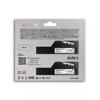 Pamięć RAM DDR5 do komputerów stacjonarnych PATRIOT Viper Elite 5 Ultra 64GB (2x32GB) 6000MHz CL28 1.4V z radiatorem
