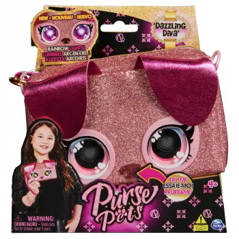 Purse Pets, Keepin’ It Clutch Dazzling Diva Puppy – zabawka i torebka na nadgarstek dla dziewczynek w wieku od 4 lat