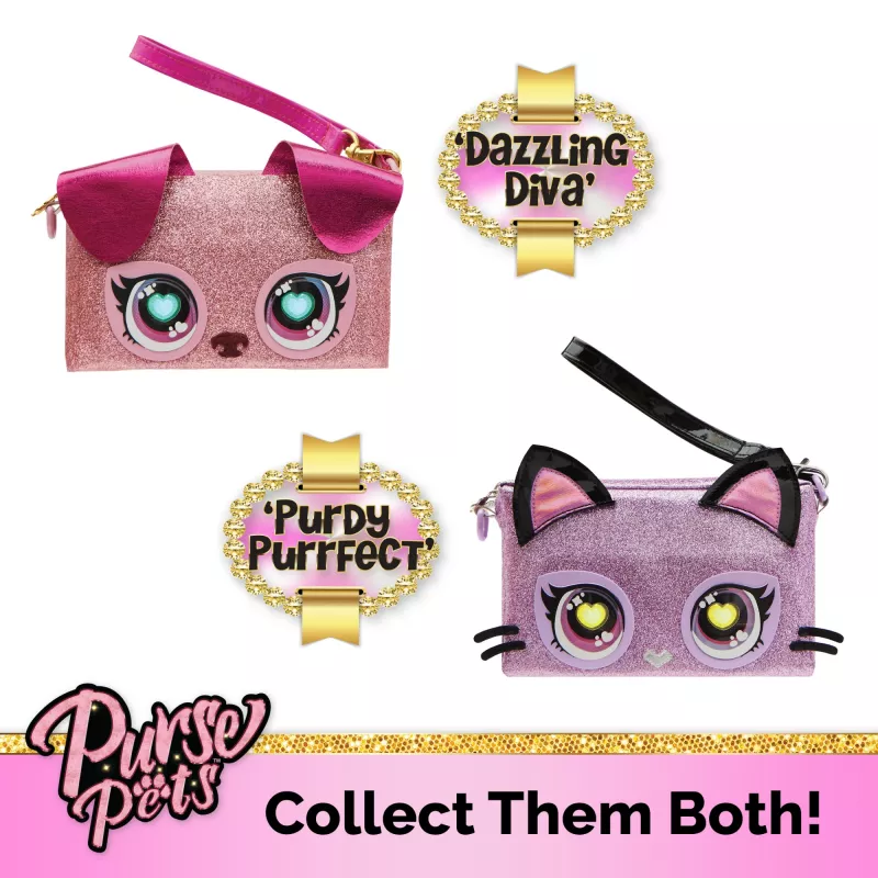 Purse Pets, Keepin’ It Clutch Dazzling Diva Puppy – zabawka i torebka na nadgarstek dla dziewczynek w wieku od 4 lat