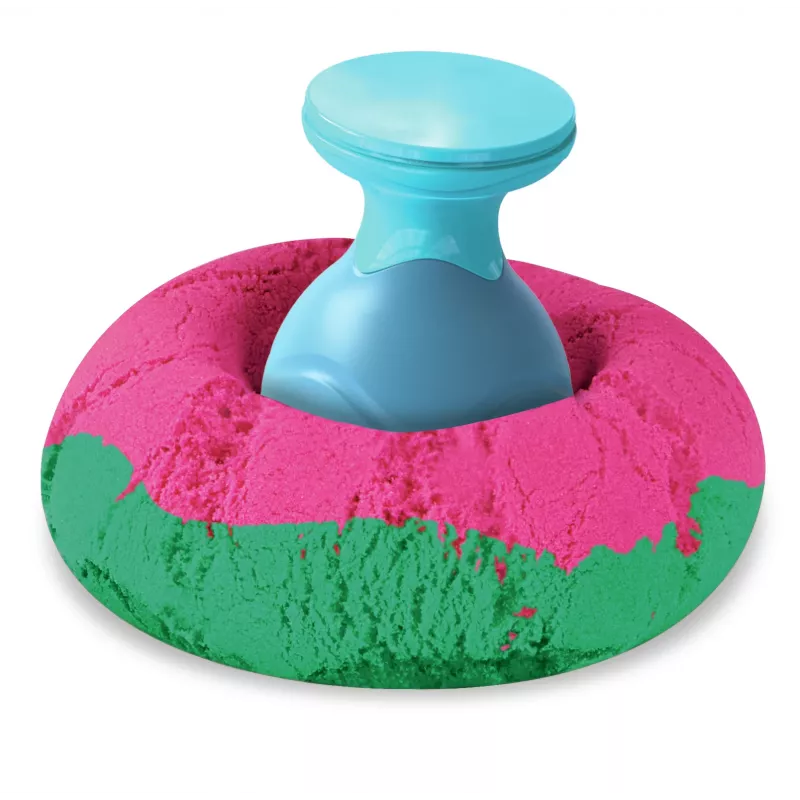 Kinetic Sand, Ultimate Sandisfying Set z 2 funtami piasku kinetycznego (różowy, żółty i turkusowy), 10 narzędziami i foremkami, zabawki sensoryczne dla dzieci od 7 lat