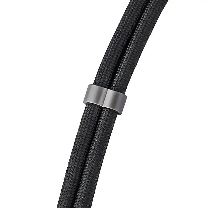 Intenso USB-C Ładująca Smycz Naszyjnik na Telefon Kabel 60W Szybkie Ładowanie Regulowana Długość 1,65m Nylon Czarny