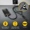 Intenso USB-C Ładująca Smycz Naszyjnik na Telefon Kabel 60W Szybkie Ładowanie Regulowana Długość 1,65m Nylon Czarny