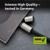Intenso USB-C Ładująca Smycz Naszyjnik na Telefon Kabel 60W Szybkie Ładowanie Regulowana Długość 1,65m Nylon Czarny