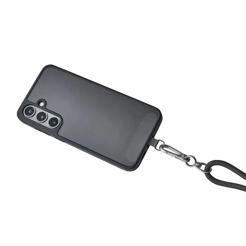 Intenso USB-C Ładująca Smycz Naszyjnik na Telefon Kabel 60W Szybkie Ładowanie Regulowana Długość 1,65m Nylon Czarny