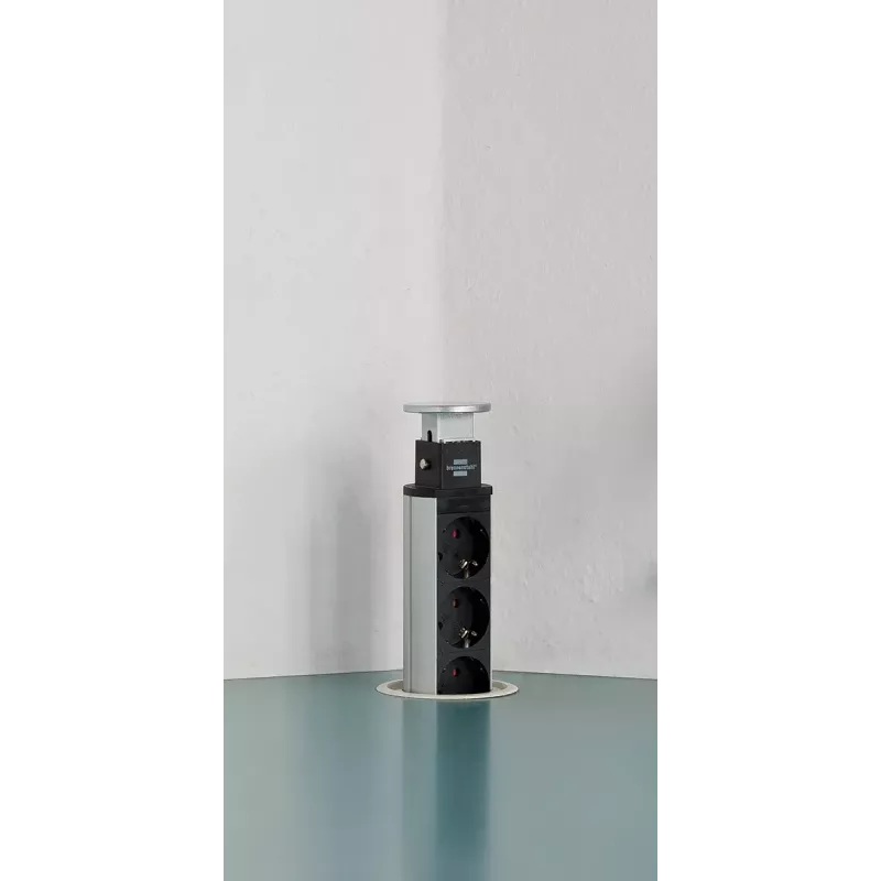 Power Extension Brennenstuhl 1396200013 2m 3 AC Outlets Indoor Aluminium Czarny
