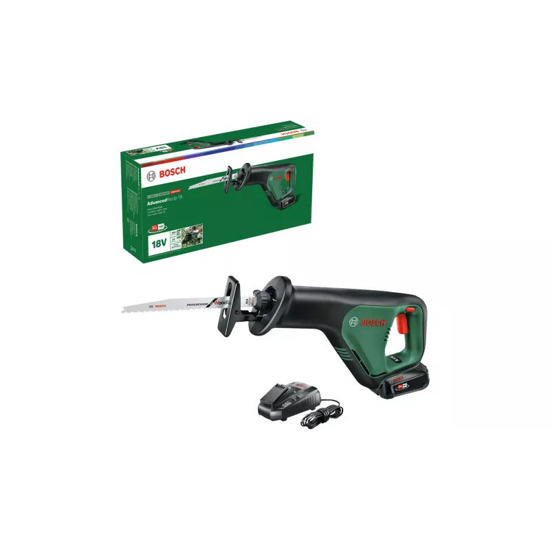 Bosch AdvancedRecip 18 300 spm Czarny, Zielony