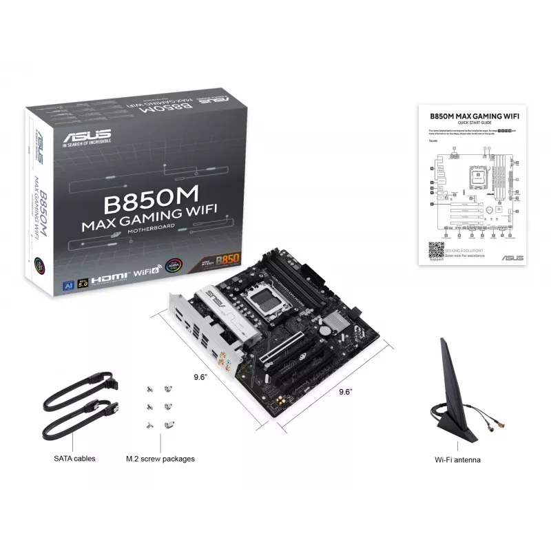 Płyta główna ASUS B850M MAX GAMING WIFI AMD B850 Socket AM5 micro ATX