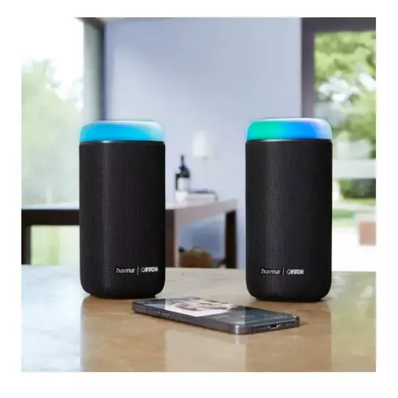 Głośnik Bluetooth CANTON Glow Pro by HAMA, czarny, gniazdo 3,5 mm, efekty świetlne LED