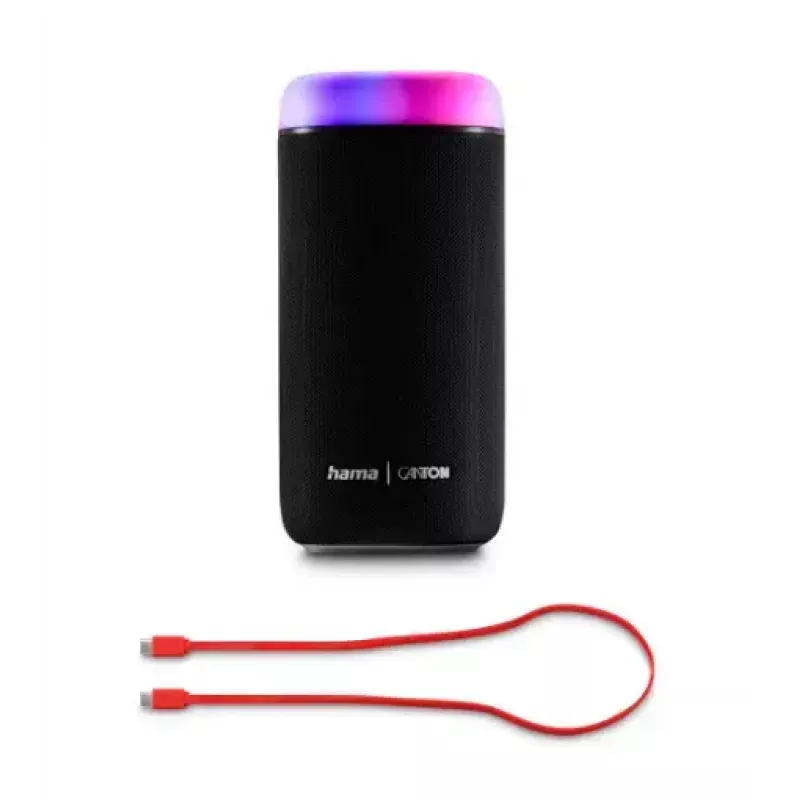 Głośnik Bluetooth CANTON Glow Pro by HAMA, czarny, gniazdo 3,5 mm, efekty świetlne LED