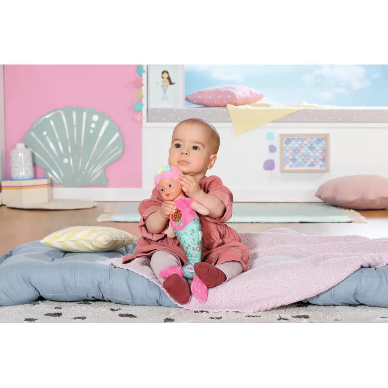 Lalka bobas BABY born Mermaid 33cm, zmywalna, wielokolorowa