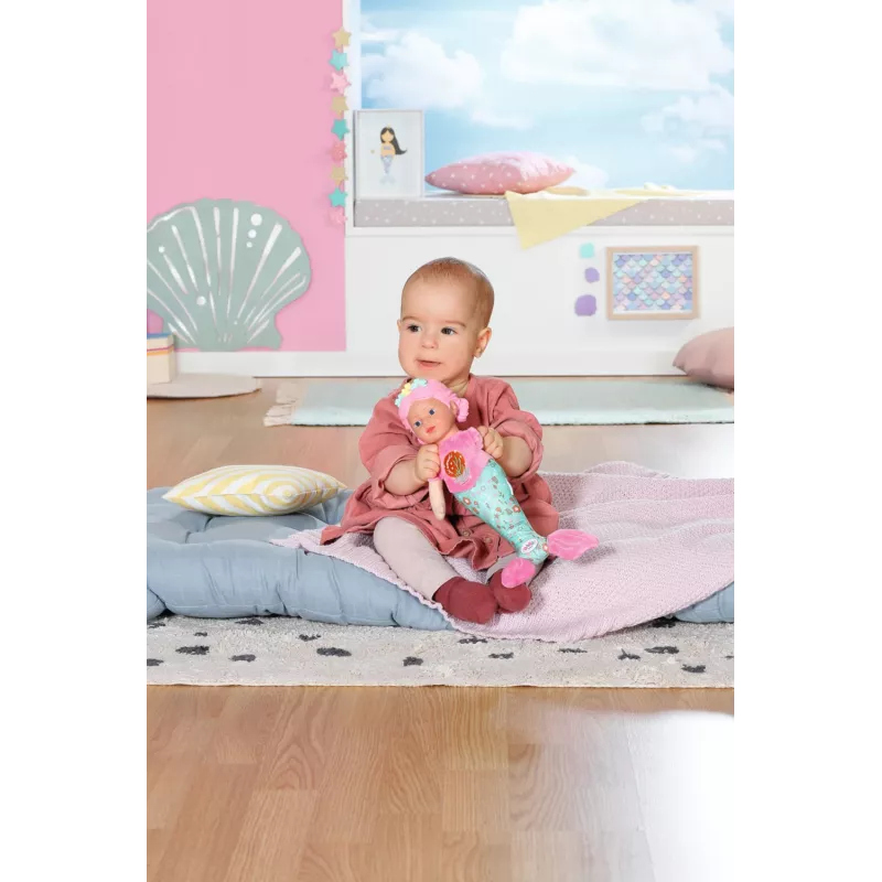 Lalka bobas BABY born Mermaid 33cm, zmywalna, wielokolorowa