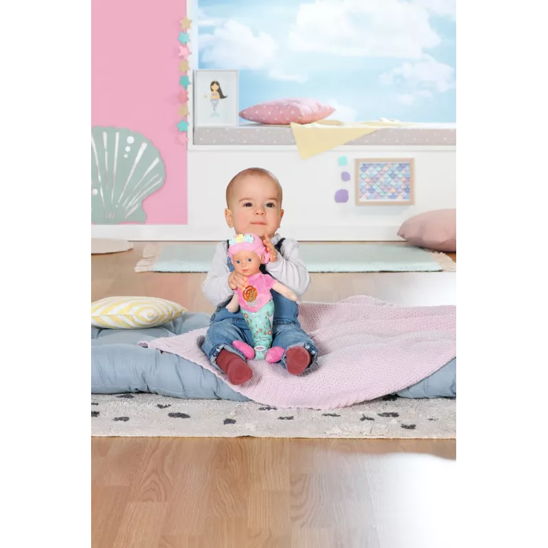 Lalka bobas BABY born Mermaid 33cm, zmywalna, wielokolorowa