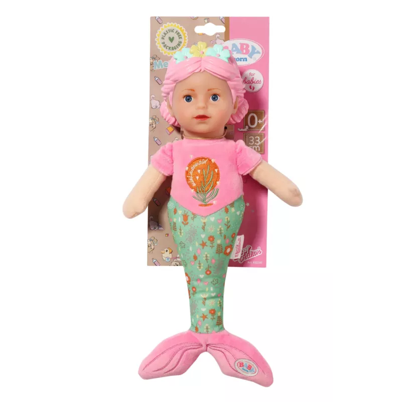 Lalka bobas BABY born Mermaid 33cm, zmywalna, wielokolorowa