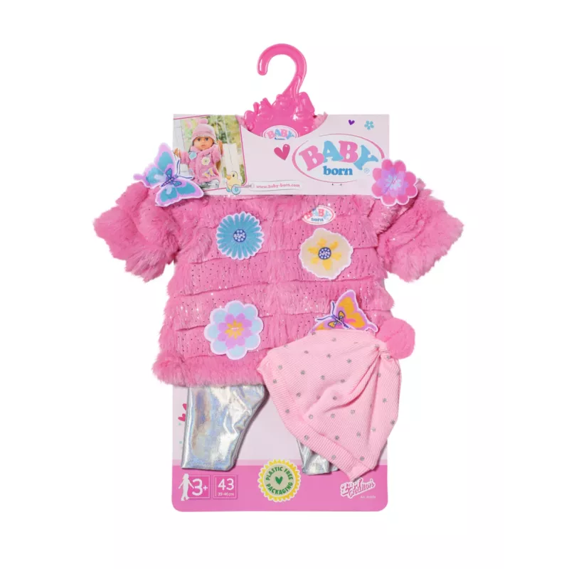 Zestaw ubranek dla lalek BABY born Różowy płaszcz 43 cm składany
