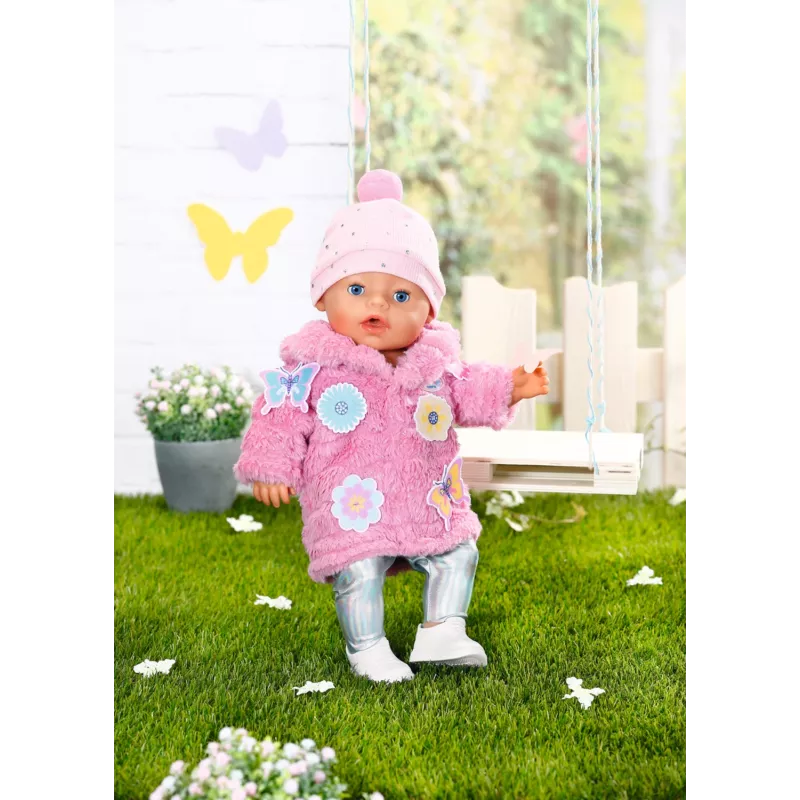 Zestaw ubranek dla lalek BABY born Różowy płaszcz 43 cm składany