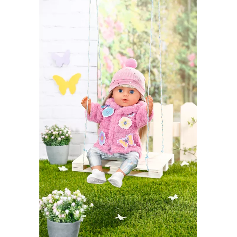 Zestaw ubranek dla lalek BABY born Różowy płaszcz 43 cm składany