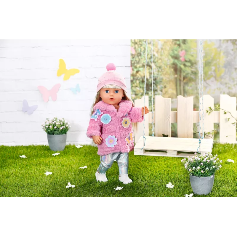 Zestaw ubranek dla lalek BABY born Różowy płaszcz 43 cm składany