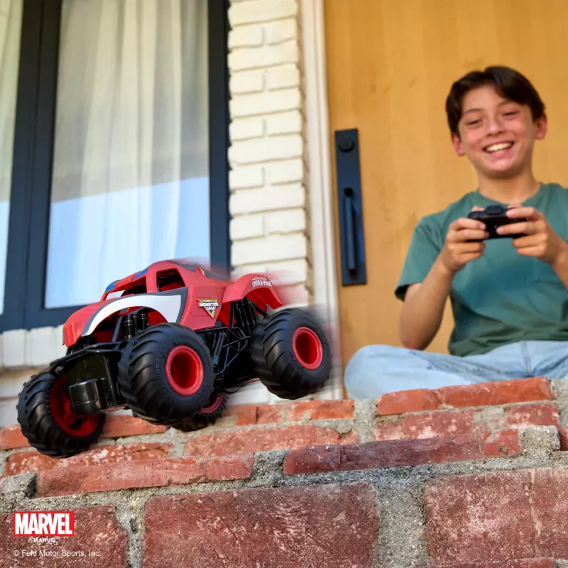 Monster Jam, Marvel The Amazing Spider-Man RC Monster Truck, skala 1:24, zabawki dla chłopców i dziewczynek od 4 lat