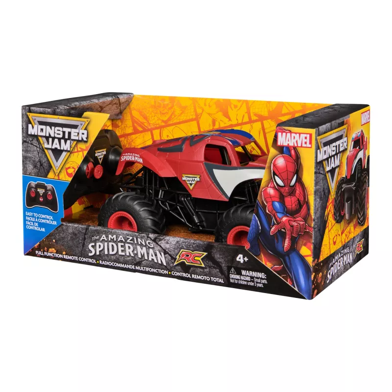 Monster Jam, Marvel The Amazing Spider-Man RC Monster Truck, skala 1:24, zabawki dla chłopców i dziewczynek od 4 lat