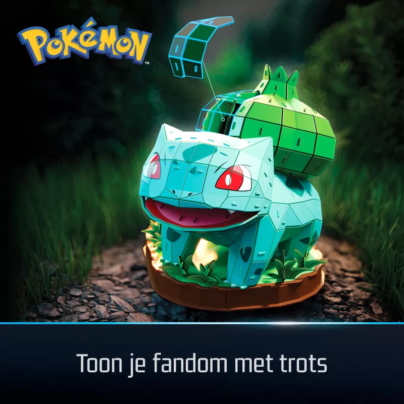 4D Build, model 3D Pokémon Bulbasaur, figurka Pokémon, kolekcja Kanto First Partner, dekoracja na biurko, 195 elementów, dla wieku 12+