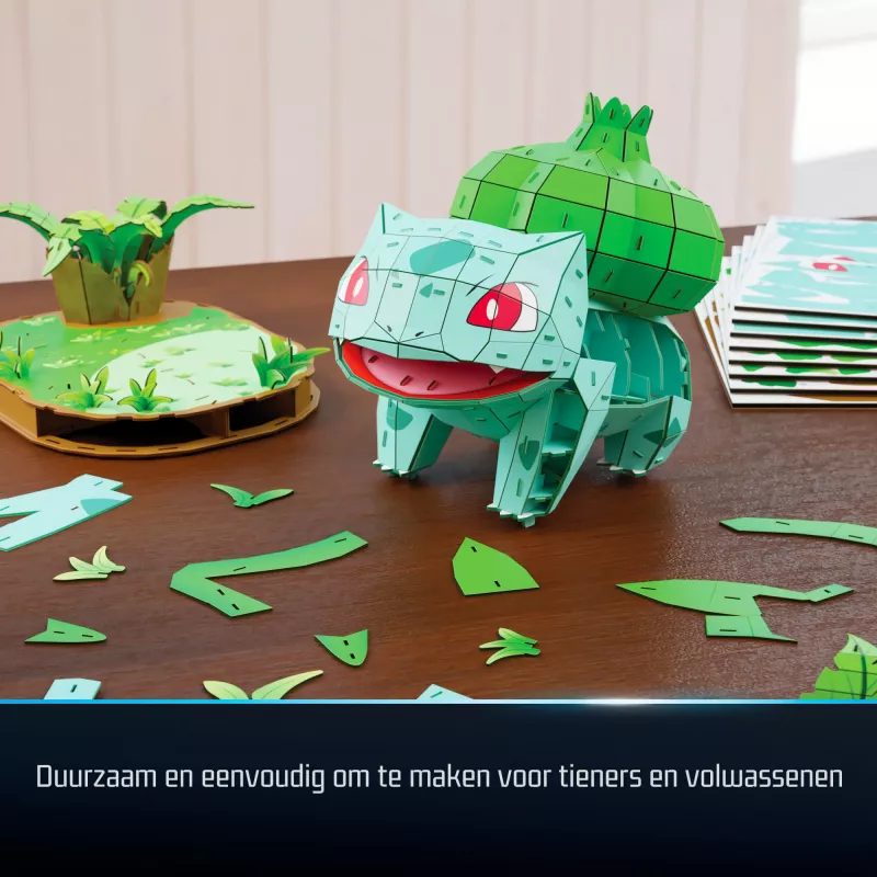 4D Build, model 3D Pokémon Bulbasaur, figurka Pokémon, kolekcja Kanto First Partner, dekoracja na biurko, 195 elementów, dla wieku 12+