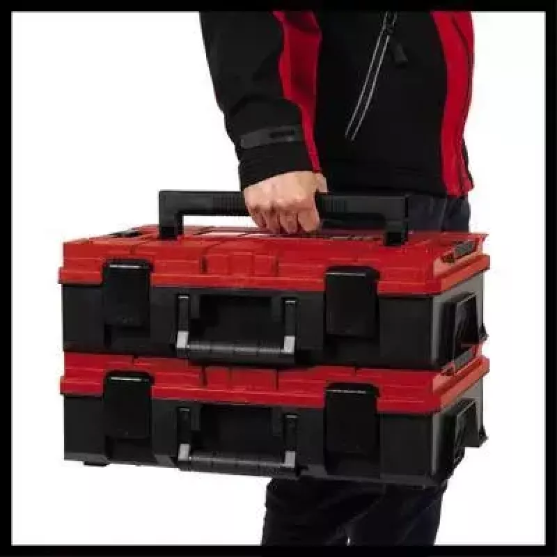 Skrzynka na drobne części Einhell E-Case S-F z polipropylenu, czarno-czerwona, 42x28x9,5 cm