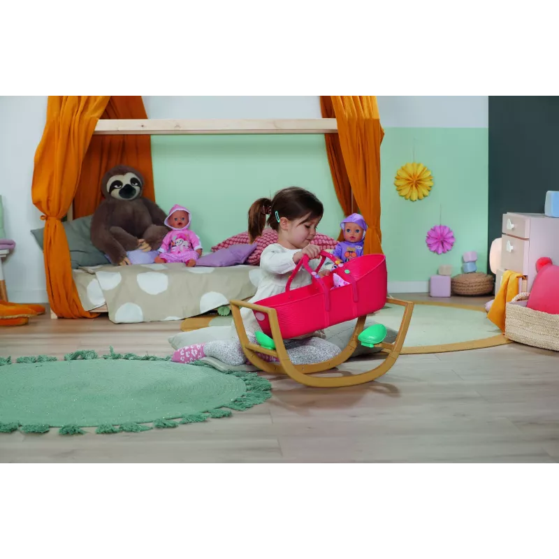 Kołyska dla lalek zapf creation BABY born 3-w-1 Pinplay — mebelki dla lalek, przekształcana kołyska/łóżeczko/nosidełko