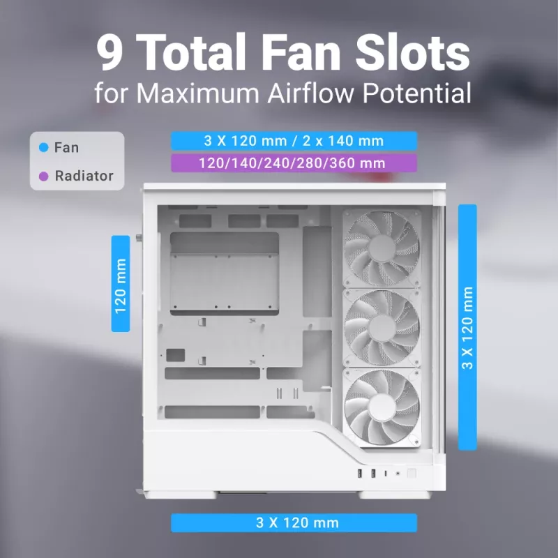 Obudowa PC AEROCOOL Geh Midi P500A biały — obudowa mid-tower ATX, białe wykończenie