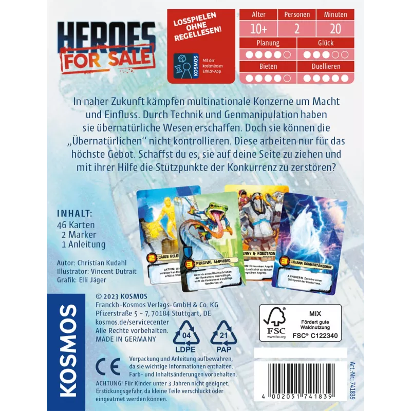 Kosmos Heroes For Sale gra karciana zrzucanie