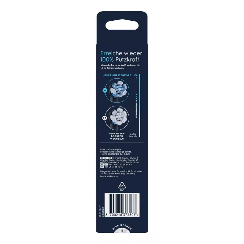 Oral-B iO Ultimate Clean 16262903 główka do szczoteczki do zębów 2 szt. Czarny