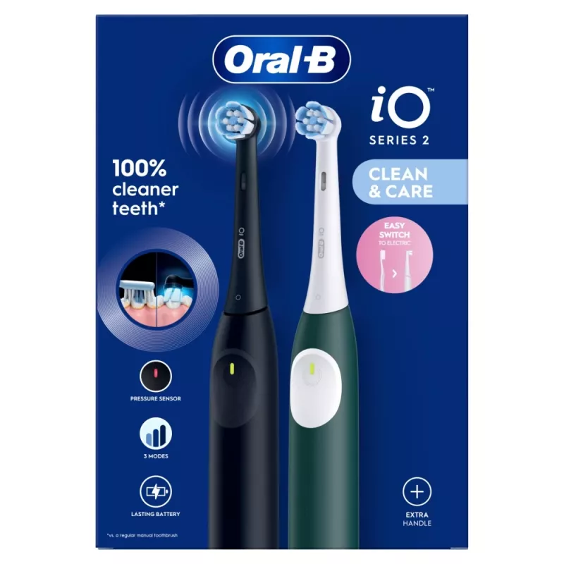 Szczoteczka elektryczna BRAUN Oral‑B iO Series 2 Duo Czarna/Zielona, akumulatorowa, model 62418