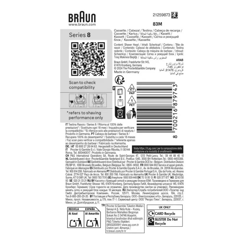Braun Series 8 83 M Głowica goląca