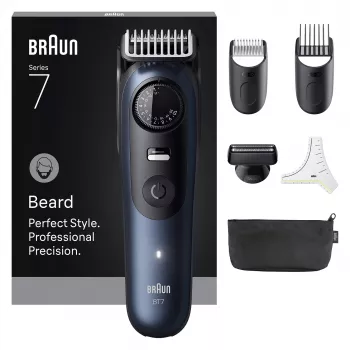 Braun BeardTrimmer 7 BT7520 Bateria 40 2 cm Wet & Dry Czarny, Niebieski